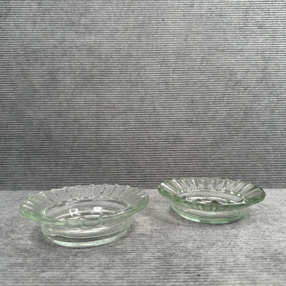 Vintage Dunes Hotel Las Vegas Glass Ashtray Set of 2 Casino Memorabilia Ribbed
